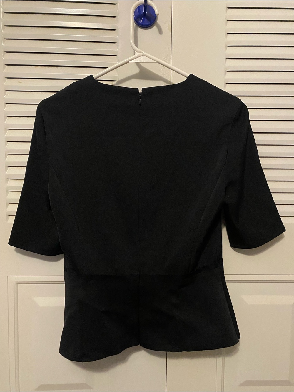 J Brand Black Short Sleeve Peplum Top (XS) - Picture 2 of 2